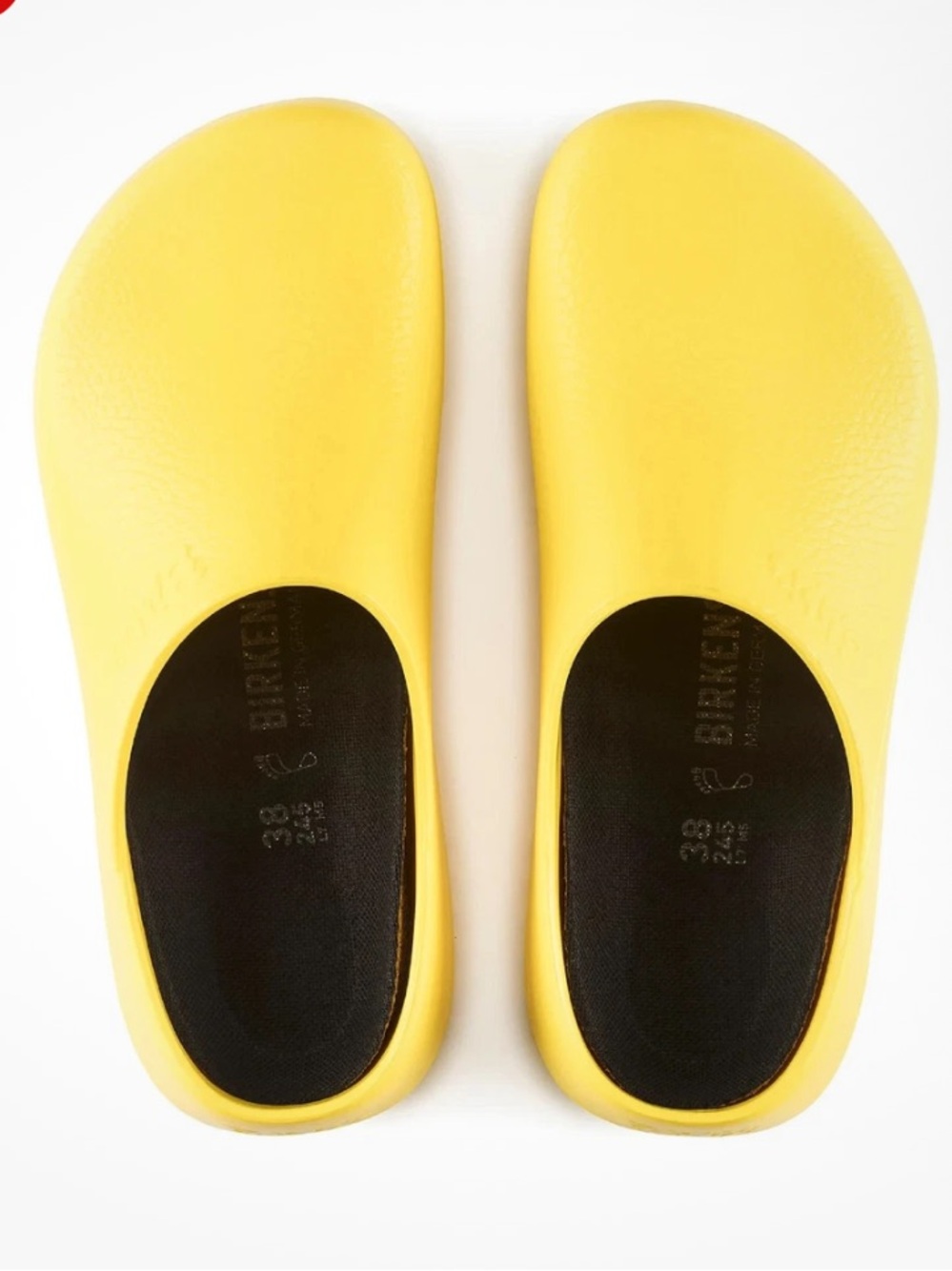 Birkenstock  Yellow Slip-On Clogs with Black Insole! New! 38or 7/7.5